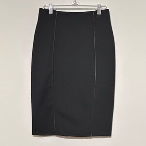 NEW! Black Swan Classic Black Pencil Skirt With Leather Details  Size 27‎ NWT